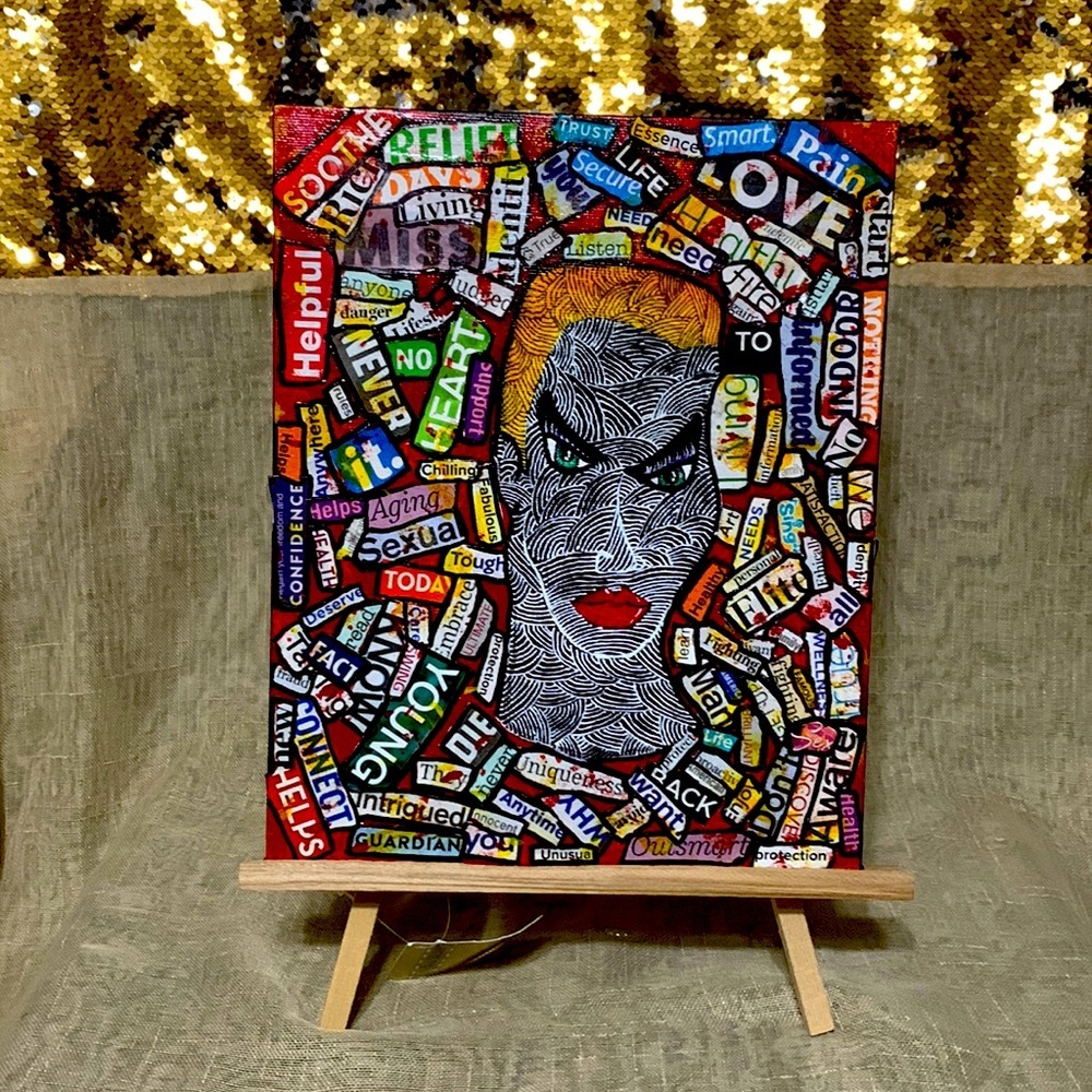 Original Abstract Miniature Painfing